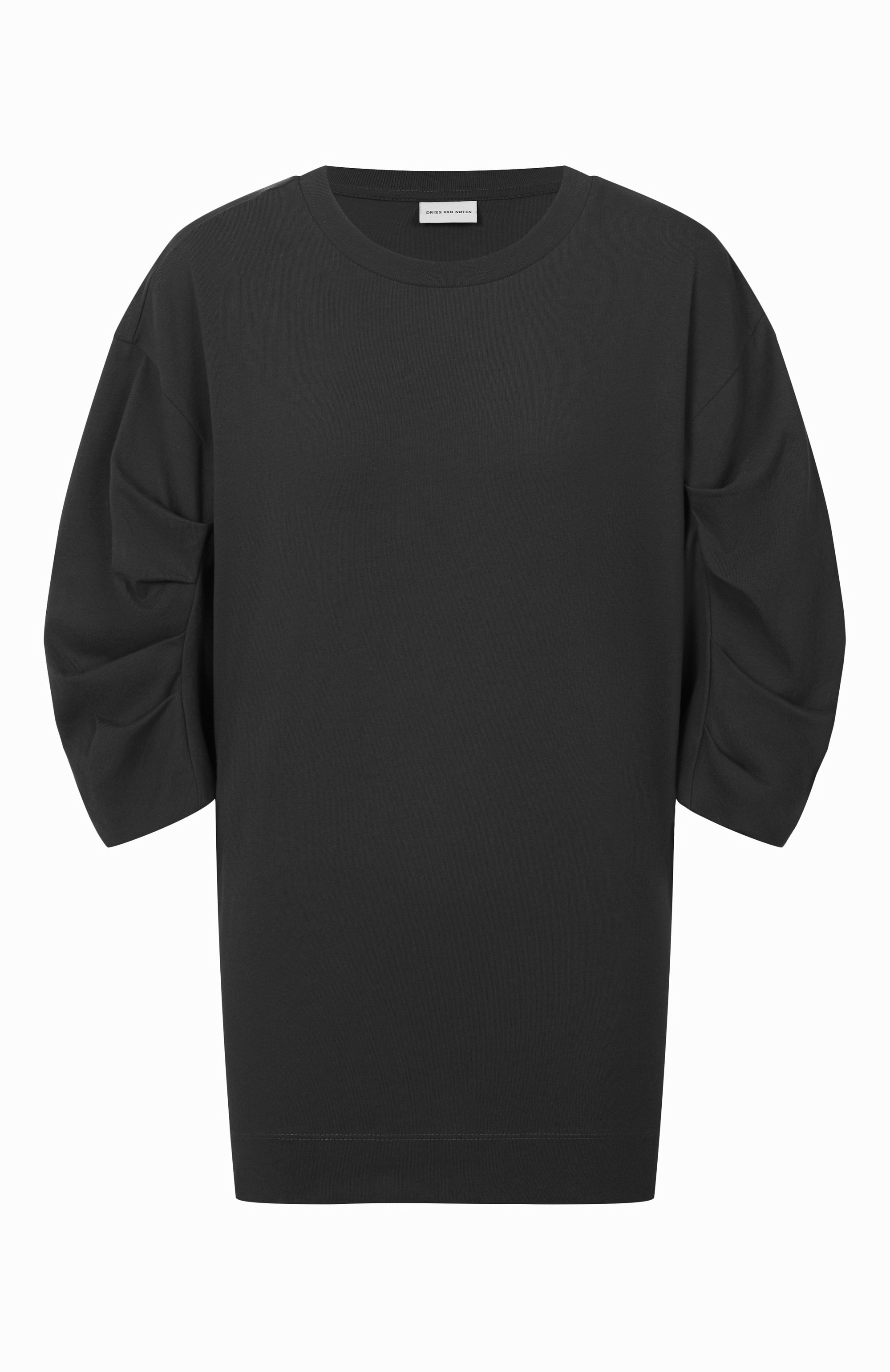 Хлопковая футболка DRIES VAN NOTEN черного цвета по цене 31500 руб., арт. 251-011141-1603, фото 1 Хлопковая футболка DRIES VAN NOTEN, арт. 251-011141-1603, фото 1