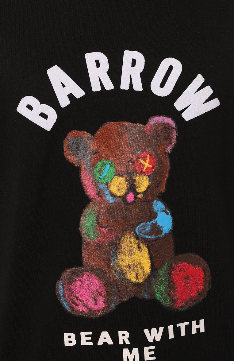 Мужская хлопковая футболка BARROW черного цвета, арт. S4BWMATH040 | Фото 5 (Материал внешний: Хлопок; Длина (для топов): Стандартные; Рукава: Короткие; Принт: С принтом; Стили: Гранж; Кросс-КТ: Джерси; Мужское Кросс-КТ: Футболка-одежда)