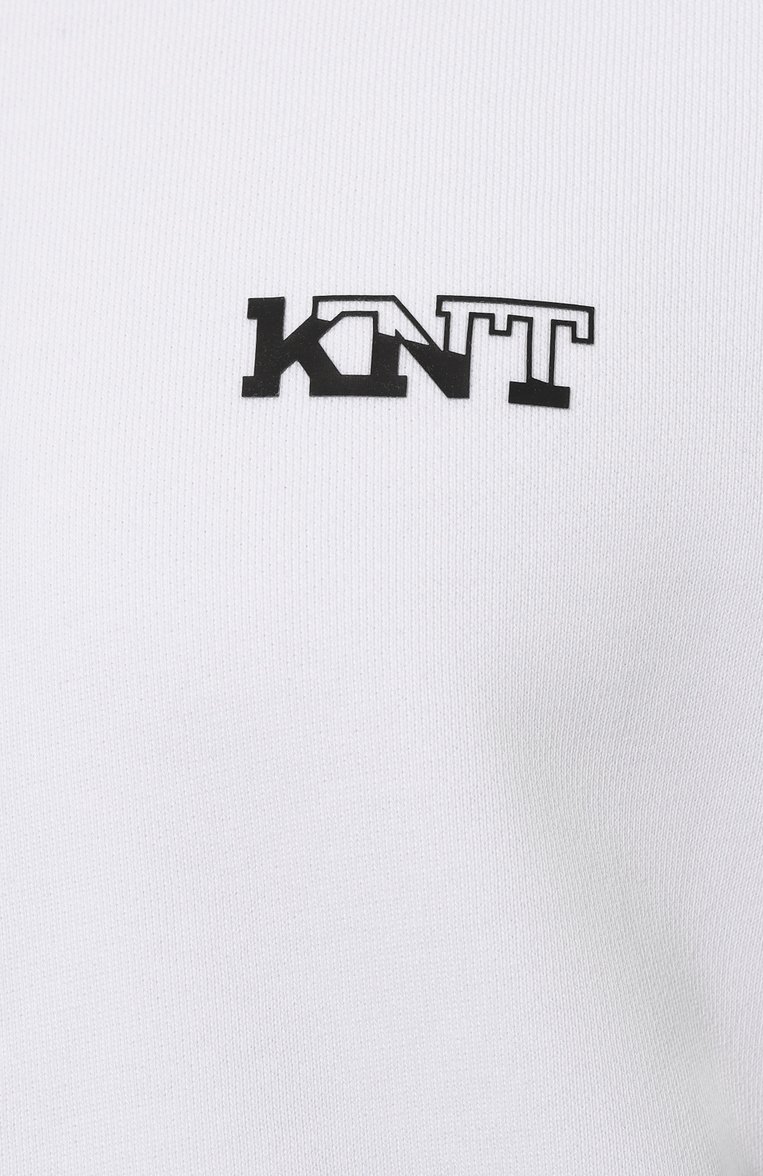 Мужской хлопковое худи KNT белого цвета, арт. UMM047001 | Фото 5 (Длина (для топов): Стандартные; Материал внешний: Хлопок; Рукава: Длинные; Принт: Без принта; Стили: Спорт-шик; Мужское Кросс-КТ: Худи-одежда)
