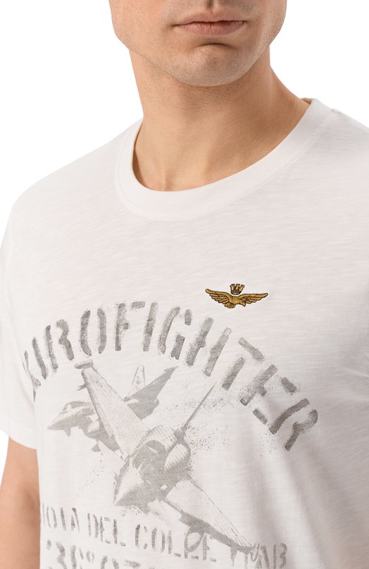 Хлопковая футболка Aeronautica Militare TS2525UJ00686 Белый  TS2525UJ00686 Фото 5