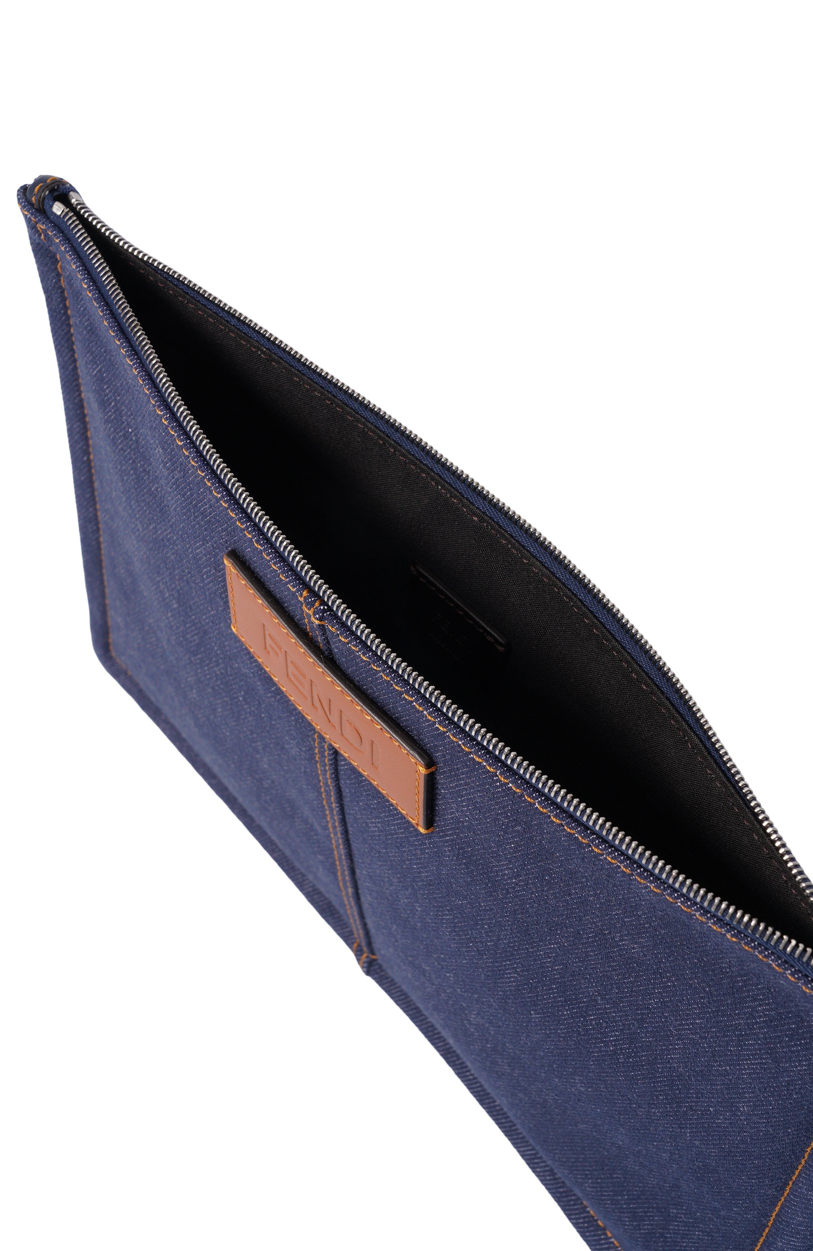 Клатч FENDI темно-синего цвета по цене 88350 руб., арт. 7N0134/B08Z, фото 3 Клатч FENDI, арт. 7N0134/B08Z, фото 3