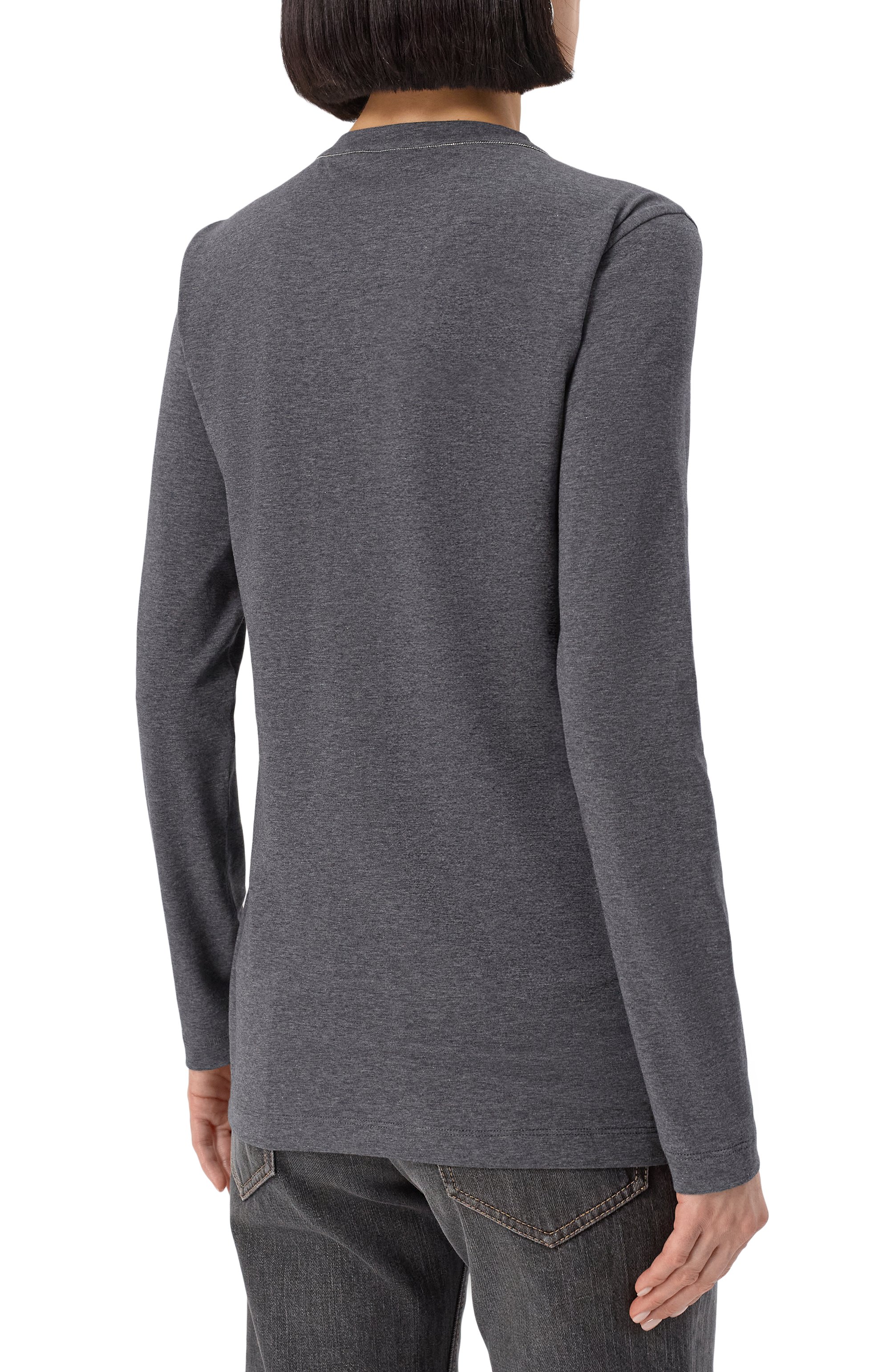 Хлопковый лонгслив BRUNELLO CUCINELLI, арт. MPT18B0107, фото 4