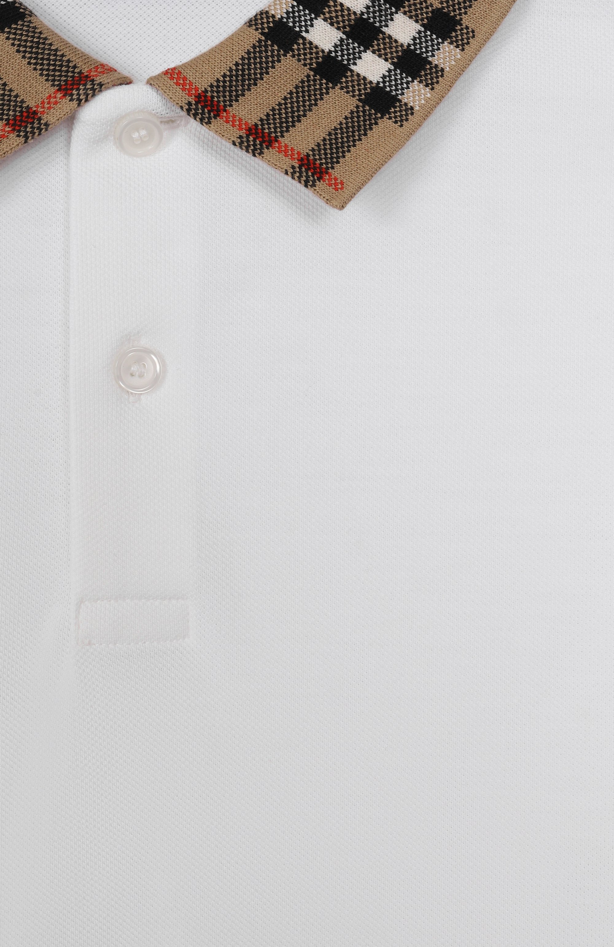 Хлопковое поло BURBERRY белого цвета по цене 29350 руб., арт. 8105571, фото 3 Хлопковое поло BURBERRY, арт. 8105571, фото 3