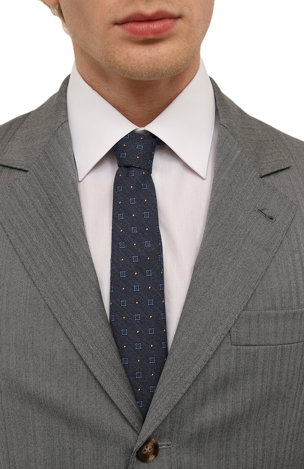 Галстук из кашемира и шелка CANALI синего цвета по цене 17600 руб., арт. 18/HJ03799, фото 2 Галстук из кашемира и шелка CANALI, арт. 18/HJ03799, фото 2