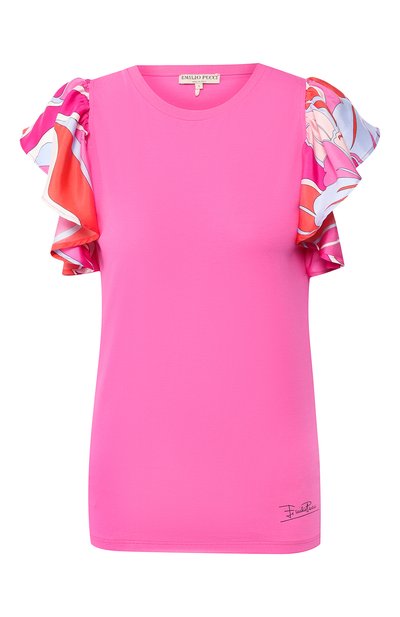 Женская хлопковая футболка EMILIO PUCCI, арт. 9EJP10/9E986