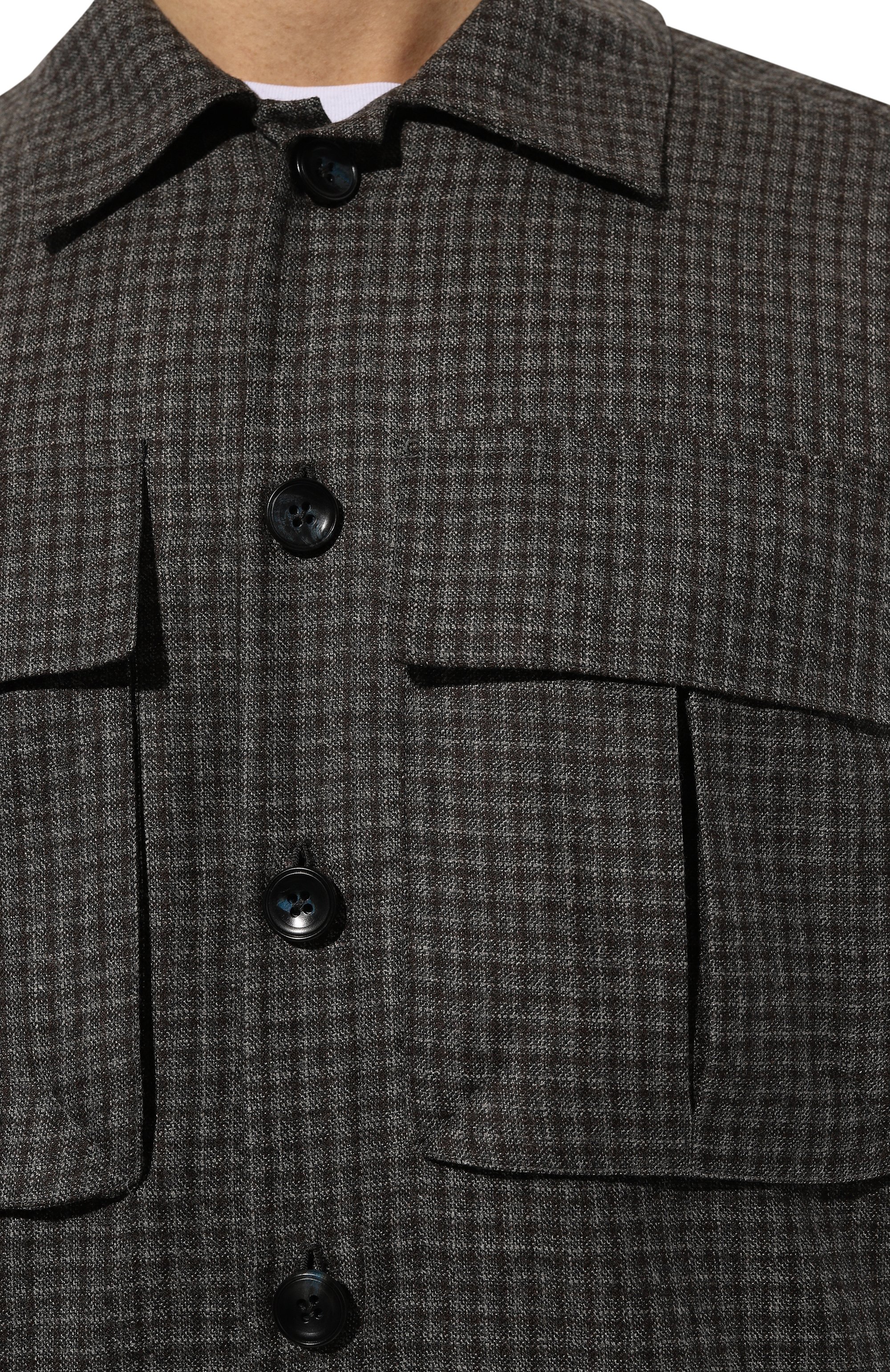 Шерстяная рубашка KITON темно-серого цвета по цене 123000 руб., арт. UMC013K0127C01, фото 5 Шерстяная рубашка KITON, арт. UMC013K0127C01, фото 5