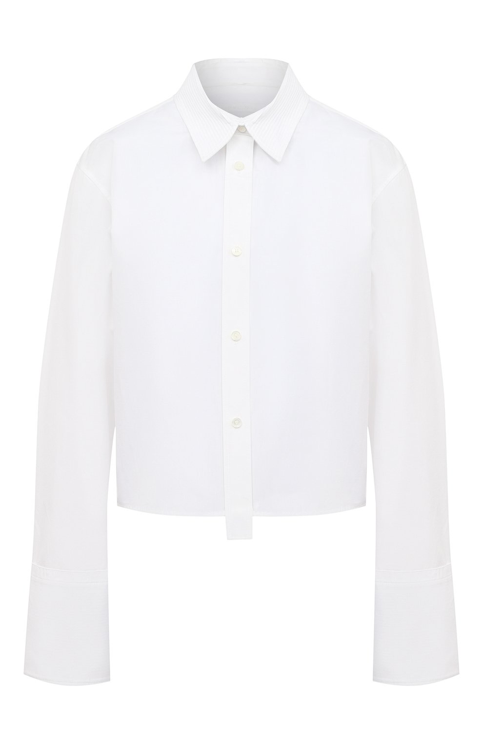 Хлопковая рубашка HELMUT LANG белого цвета по цене 53550 руб., арт. K04HW502, фото 1 Хлопковая рубашка HELMUT LANG, арт. K04HW502, фото 1
