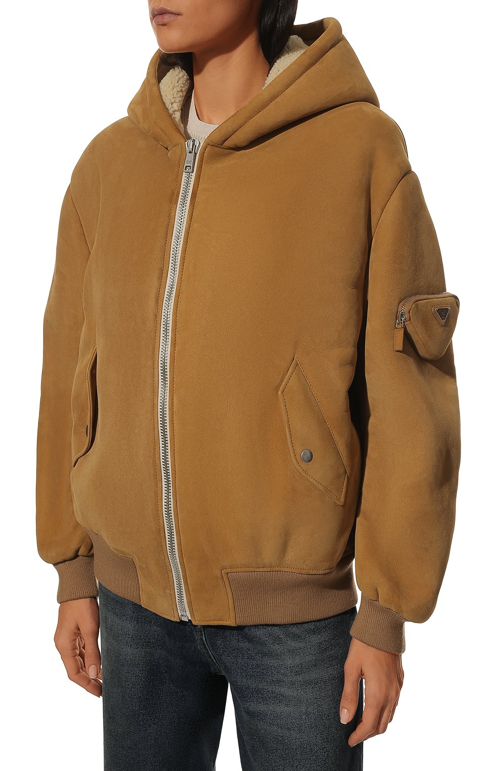 Бомбер из овчины PRADA, арт. 58A086-1ZXR-F036S, фото 3