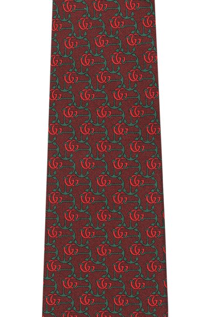 Шелковый галстук GUCCI бордового цвета по цене 25920 руб., арт. 597234 4E001, фото 4 Шелковый галстук GUCCI, арт. 597234 4E001, фото 4
