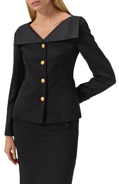 Шерстяной жакет ALESSANDRA RICH черного цвета по цене 273000 руб., арт. FABX3993-F4085, фото 3 Шерстяной жакет ALESSANDRA RICH, арт. FABX3993-F4085, фото 3