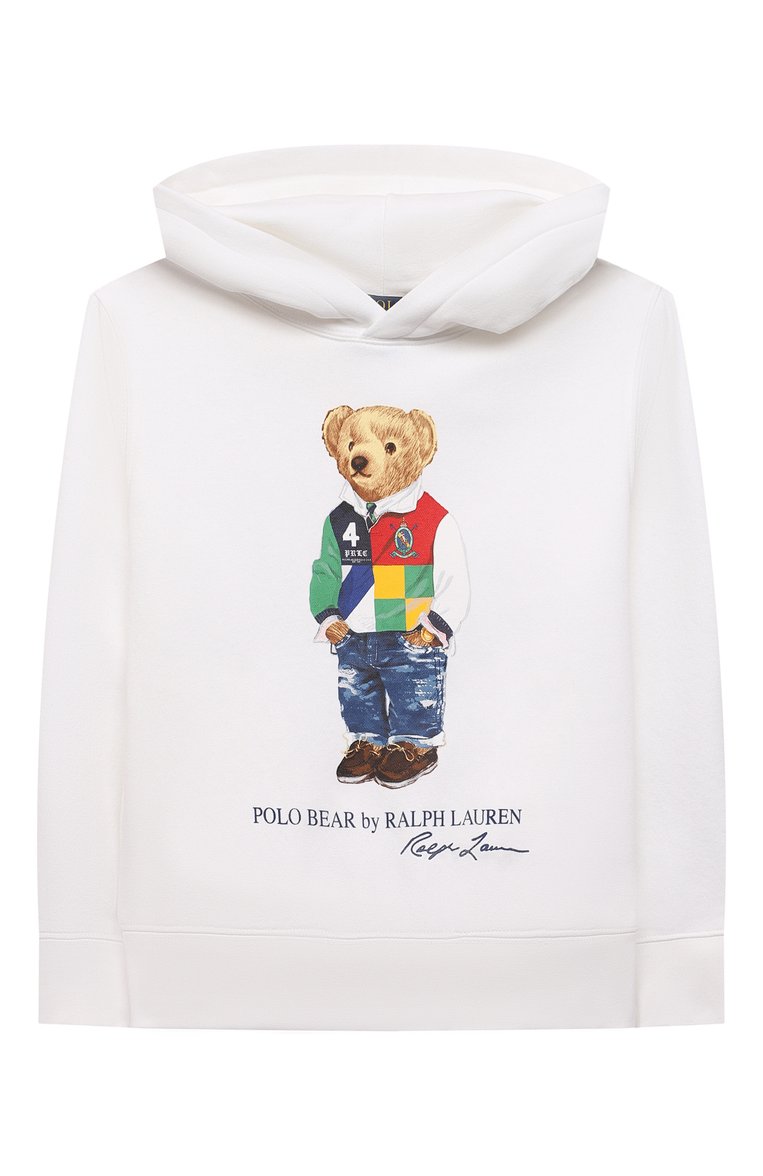 Детский хлопковое худи POLO RALPH LAUREN белого цвета, арт. 323838227 | Фото 1 (Материал внешний: Синтетический материал, Хлопок; Рукава: Длинные; Региональные ограничения белый список (Axapta Mercury): RU; Мальчики Кросс-КТ: Худи-одежда; Ростовка одежда: 13 - 15 лет | 158 см, 10 - 11 лет | 140 - 146см, 9 лет | 134 см, 16 лет | 164 см)