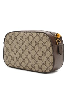 Женская сумка gg supreme GUCCI бежевого цвета, арт. 476466/K9GVT | Фото 3 (Сумки-технические: Сумки через плечо; Материал сплава: Проставлено; Ремень/цепочка: На ремешке; Материал: Текстиль, Экокожа; Драгоценные камни: Проставлено; Размер: small)