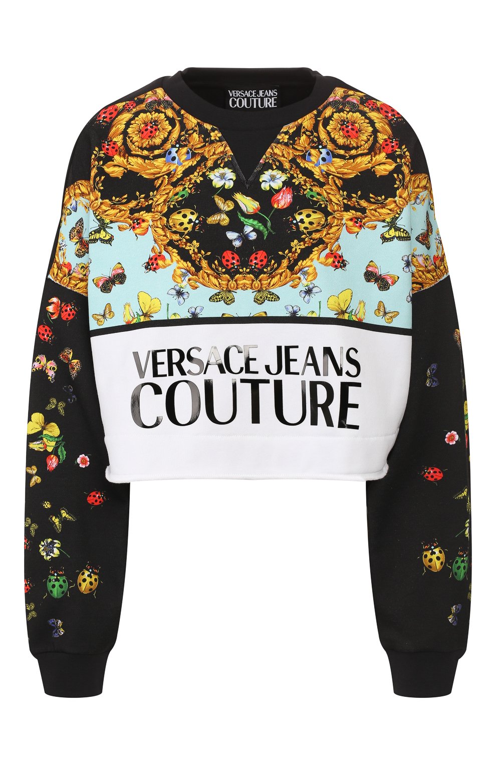 Хлопковый свитшот VERSACE JEANS COUTURE черного цвета по цене 27800 руб., арт. B6HUA768-UDP302 47/30213, фото 1 Хлопковый свитшот VERSACE JEANS COUTURE, арт. B6HUA768-UDP302 47/30213, фото 1