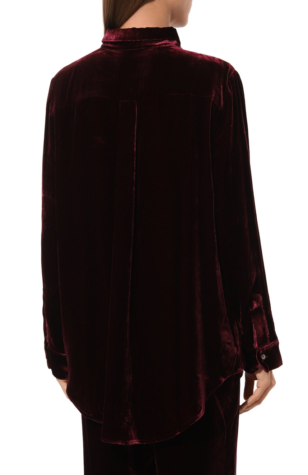 Бархатная рубашка ASCENO бордового цвета по цене 33900 руб., арт. RS24_T001F40, фото 4 Бархатная рубашка ASCENO, арт. RS24_T001F40, фото 4