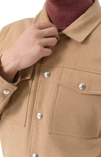Утепленная куртка-рубашка BRUNELLO CUCINELLI бежевого цвета по цене 521000 руб., арт. MM4636447, фото 5 Утепленная куртка-рубашка BRUNELLO CUCINELLI, арт. MM4636447, фото 5