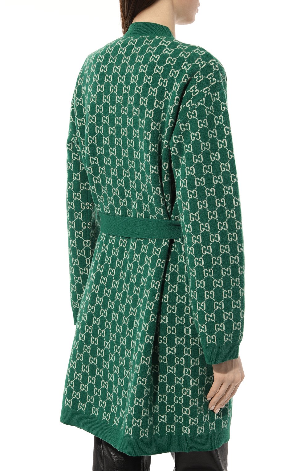 Шерстяной кардиган GUCCI зеленого цвета по цене 285120 руб., арт. 599263 XKA5U, фото 4 Шерстяной кардиган GUCCI, арт. 599263 XKA5U, фото 4