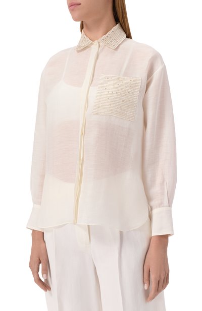 Рубашка из вискозы и льна ANTONELLI FIRENZE, арт. N1801/977, фото 3