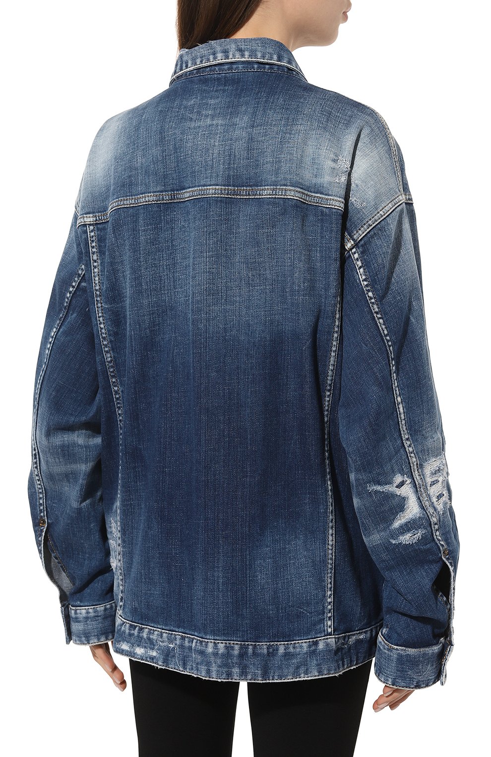 Джинсовая куртка DSQUARED2 синего цвета по цене 87000 руб., арт. S75AM0953/S30342, фото 4 Джинсовая куртка DSQUARED2, арт. S75AM0953/S30342, фото 4