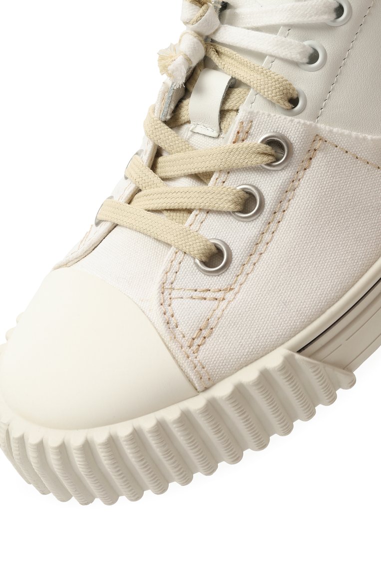 Мужские комбинированные кеды evolution MAISON MARGIELA белого цвета, арт. S57WS0391/P5063 | Фото 7 (Стили: Классический; Материал внутренний: Натуральная кожа; Материал внешний: Натуральная кожа, Текстиль; Материал утеплителя: Без утеплителя; Кросс-КТ: Низкие; Автоматизация ТО: Проставлено; Автоматизация состава: Проставлено)