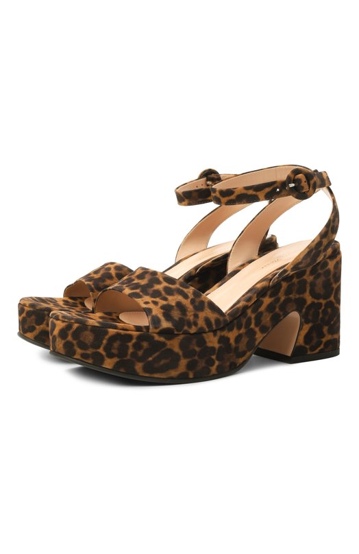 Замшевые босоножки Alma 85 Gianvito Rossi G32384.55RIC.CMDALLP Леопардовый G32384.55RIC.CMDALLP