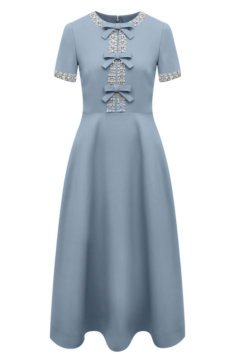 Платье из шерсти и шелка VALENTINO голубого цвета по цене 777000 руб., арт. 5B3VAAC61CF, фото 1 Платье из шерсти и шелка VALENTINO, арт. 5B3VAAC61CF, фото 1