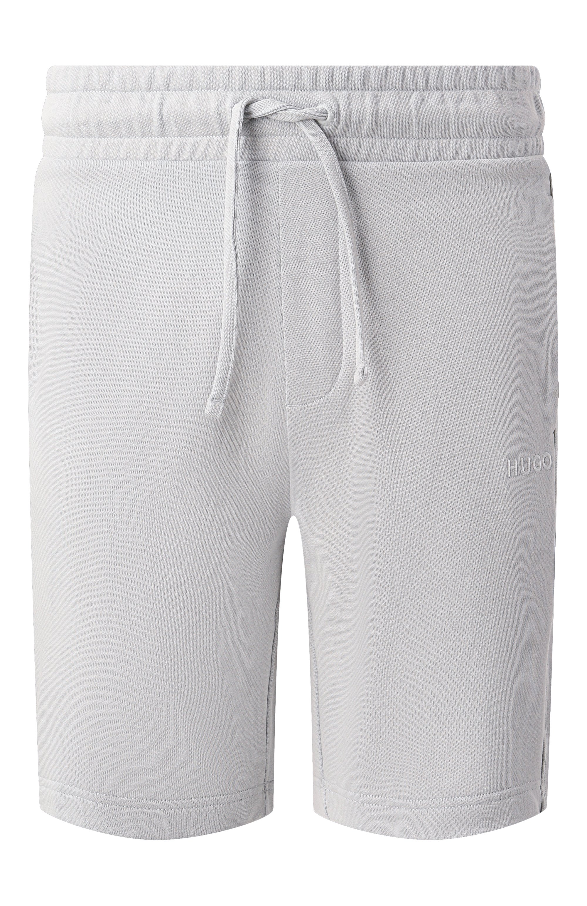 Хлопковые шорты HUGO светло-серого цвета по цене 13450 руб., арт. 50520492, фото 1 Хлопковые шорты HUGO, арт. 50520492, фото 1