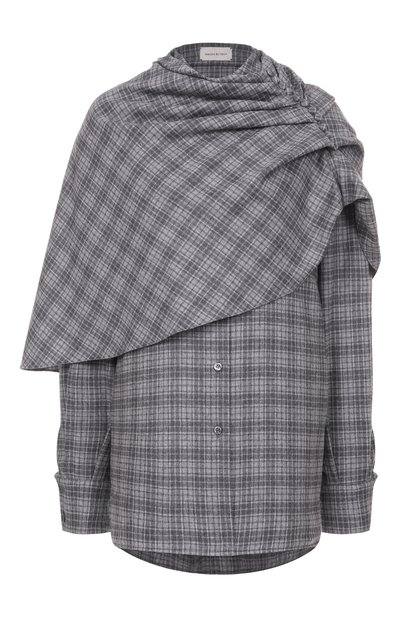 Рубашка из шерсти и кашемира MAGDA BUTRYM серого цвета по цене 152000 руб., арт. 376725, фото 1 Рубашка из шерсти и кашемира MAGDA BUTRYM, арт. 376725, фото 1