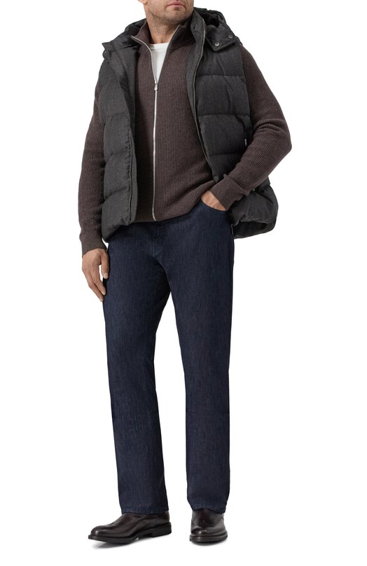 Кашемировый кардиган Brunello Cucinelli M22202506 Коричневый  M22202506 Фото 2