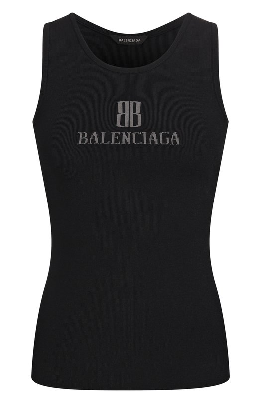 Майка из вискозы Balenciaga 835500/T5231 Чёрный 835500/T5231