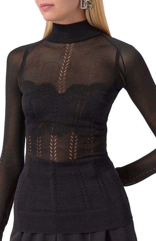 Шерстяной топ Dolce & Gabbana FXW44T/JBSLL Чёрный  FXW44T/JBSLL Фото 5