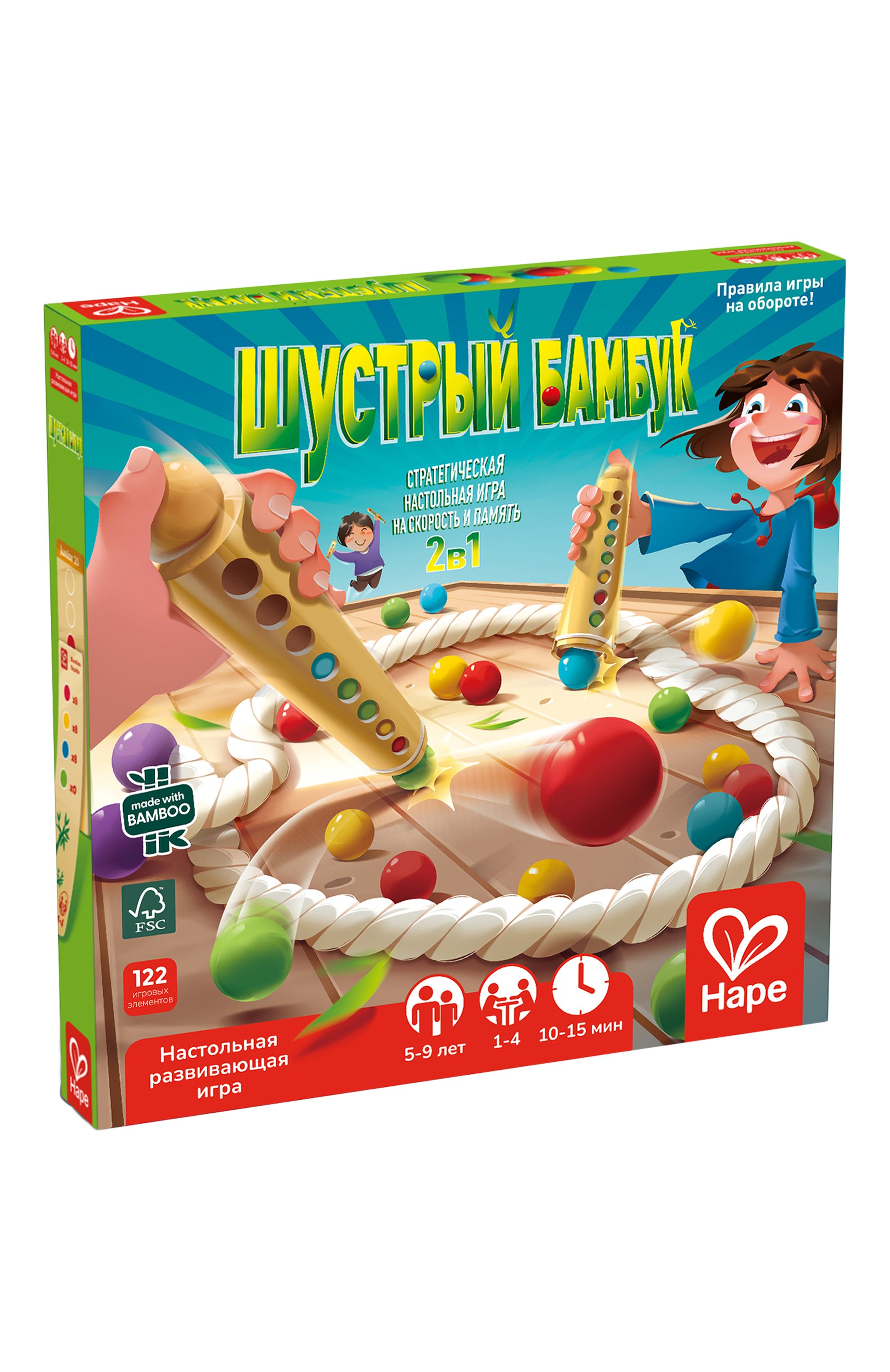 Настольная игра 2в1 шустрый бамбук HAPE разноцветного цвета по цене 4340 руб., арт. E4314_HP, фото 1 Настольная игра 2в1 шустрый бамбук HAPE, арт. E4314_HP, фото 1