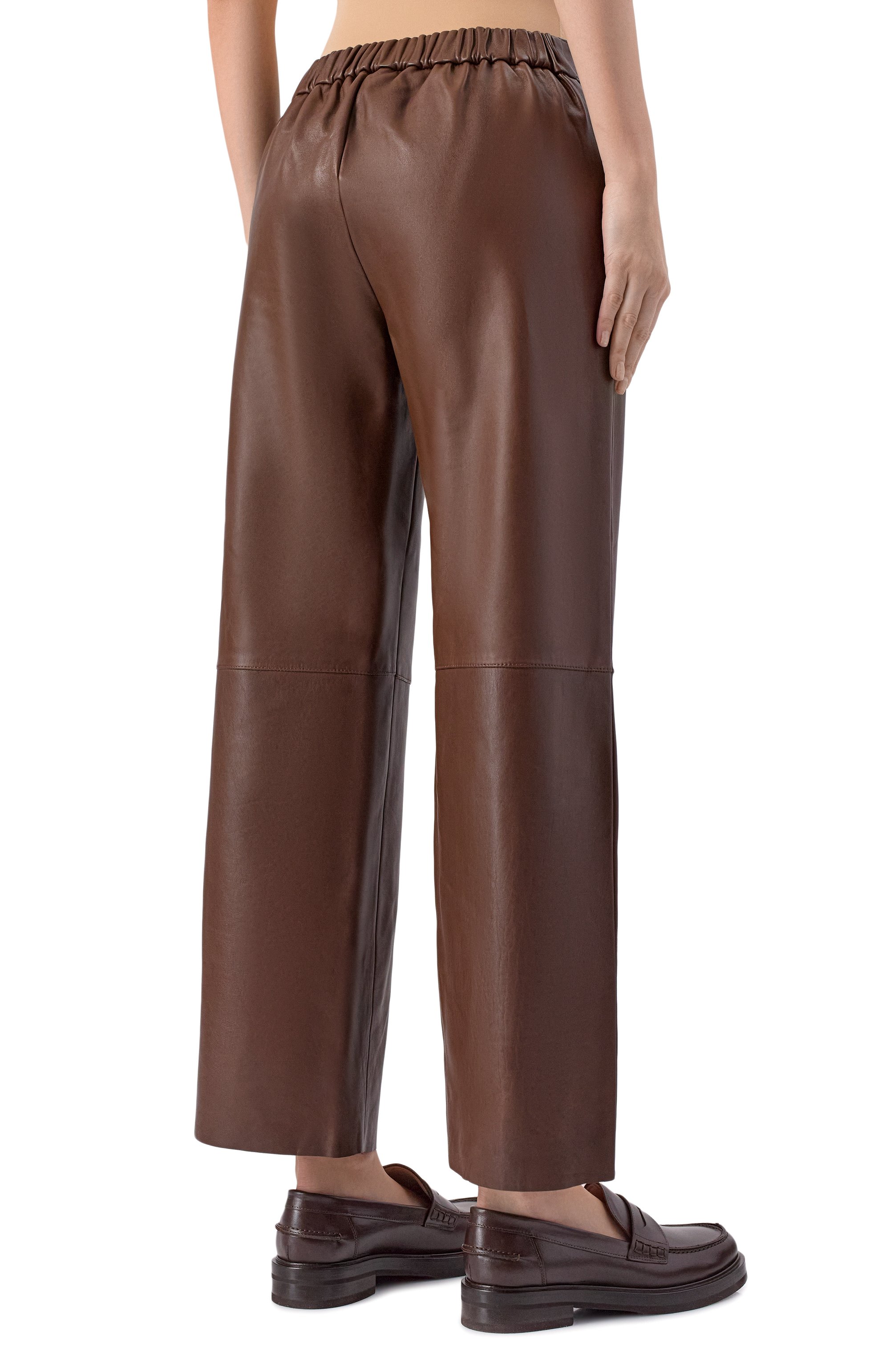 Кожаные брюки ANTONELLI FIRENZE коричневого цвета по цене 99500 руб., арт. M8034P/8966, фото 4 Кожаные брюки ANTONELLI FIRENZE, арт. M8034P/8966, фото 4