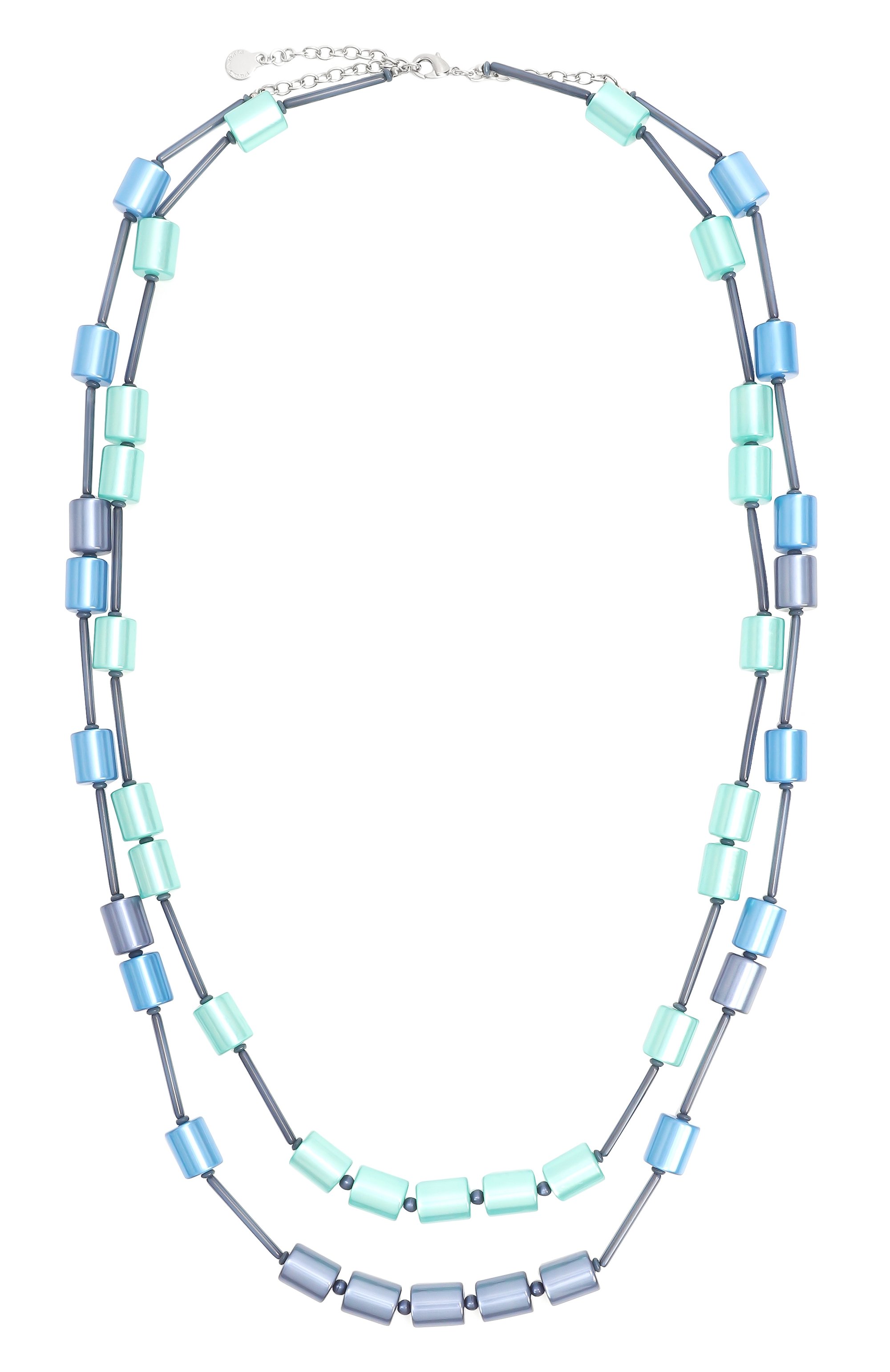 Колье EMPORIO ARMANI бирюзового цвета по цене 35150 руб., арт. EW001797 AF15490, фото 1 Колье EMPORIO ARMANI, арт. EW001797 AF15490, фото 1