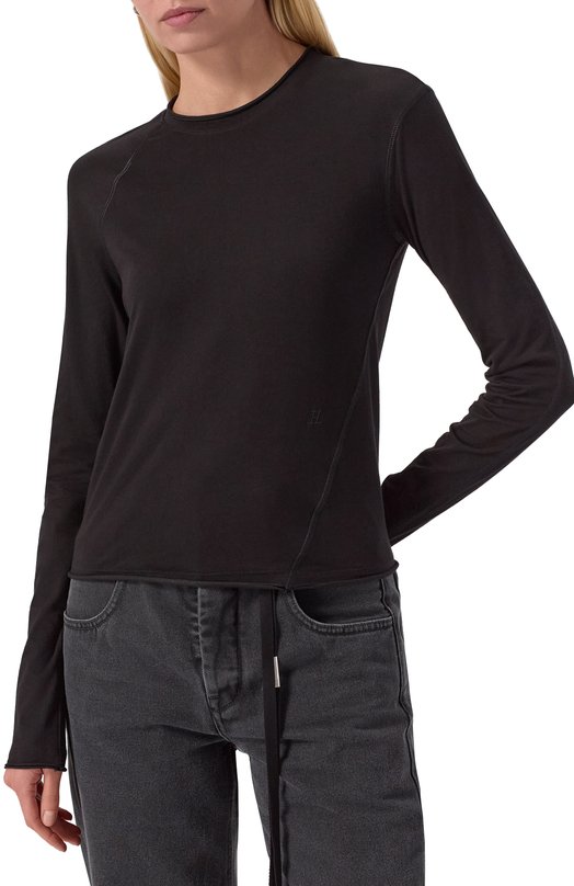 Хлопковый лонгслив Helmut Lang P05HW505 Чёрный  P05HW505 Фото 3