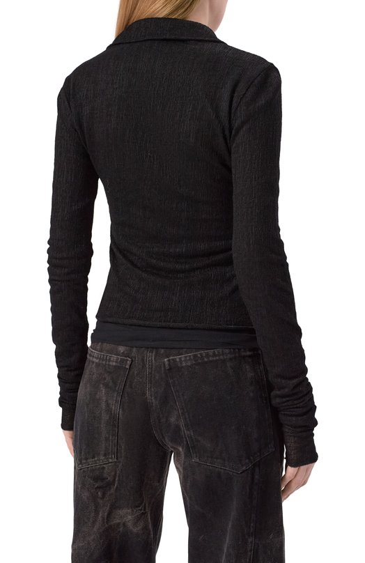Шерстяная рубашка Ann Demeulemeester B0013581/FA619 Чёрный  B0013581/FA619 Фото 4