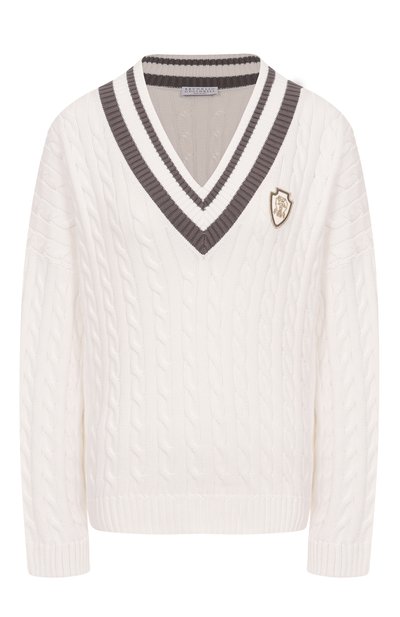 Женский хлопковый пуловер BRUNELLO CUCINELLI, арт. M19756512