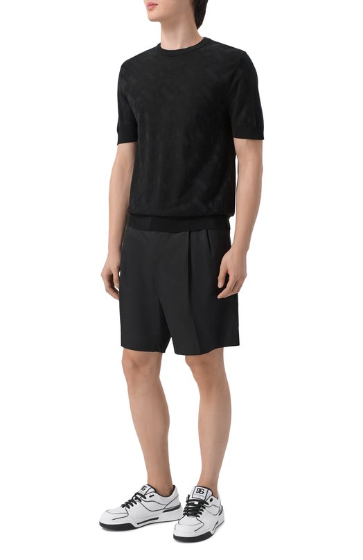 Хлопковые шорты Dolce & Gabbana GW0MAT/FUFJR Чёрный  GW0MAT/FUFJR Фото 2
