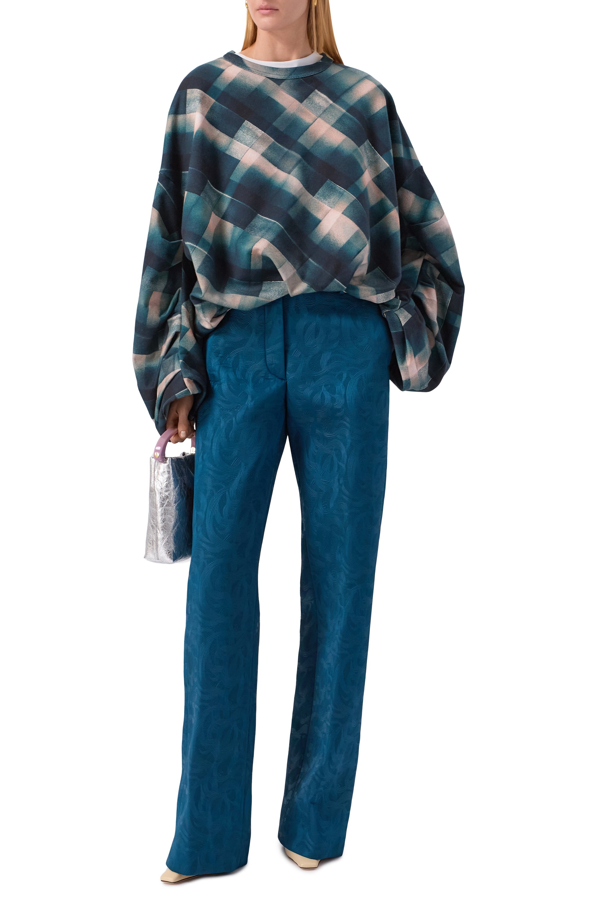 Брюки DRIES VAN NOTEN синего цвета по цене 86500 руб., арт. 010900-2162-508, фото 2 Брюки DRIES VAN NOTEN, арт. 010900-2162-508, фото 2