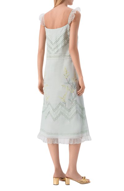 Хлопковое платье VALENTINO светло-зеленого цвета по цене 699500 руб., арт. 8B3VAJL0/97Y, фото 3 Хлопковое платье VALENTINO, арт. 8B3VAJL0/97Y, фото 3