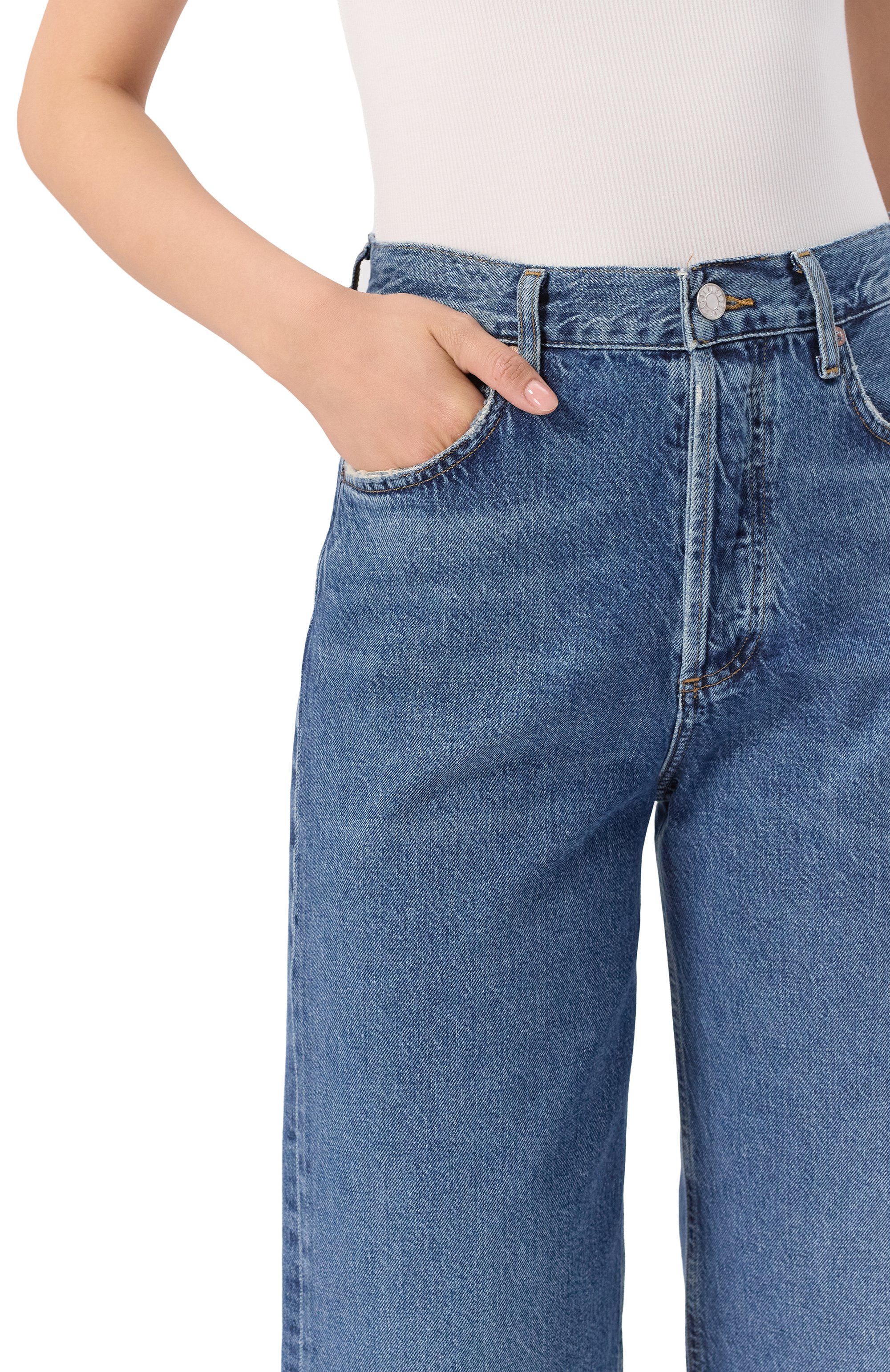 Джинсы ren AGOLDE темно-синего цвета по цене 52400 руб., арт. A91911604, фото 5 Джинсы ren AGOLDE, арт. A91911604, фото 5