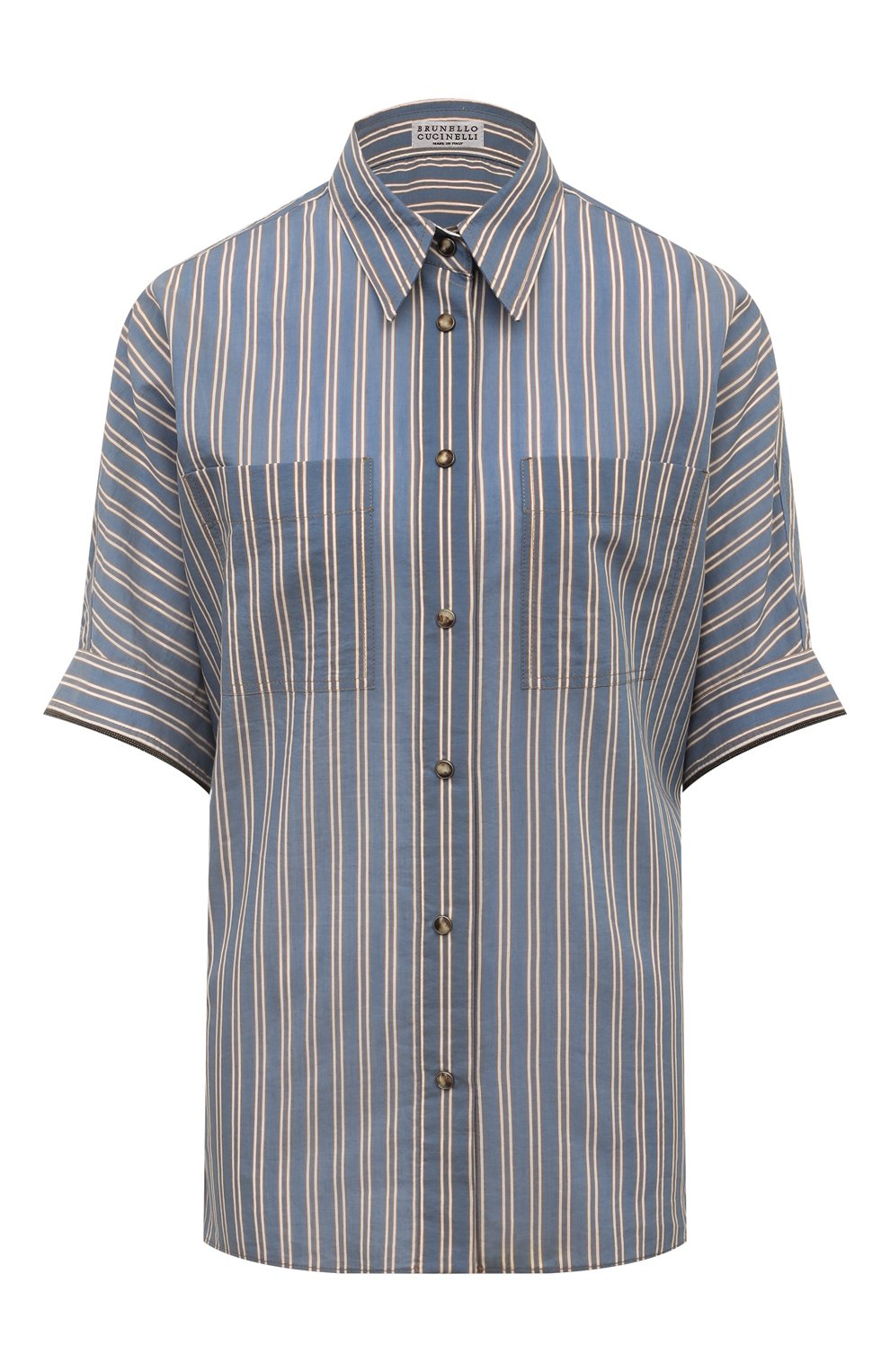 Рубашка из хлопка и шелка BRUNELLO CUCINELLI, арт. MP774MJ946, фото 1