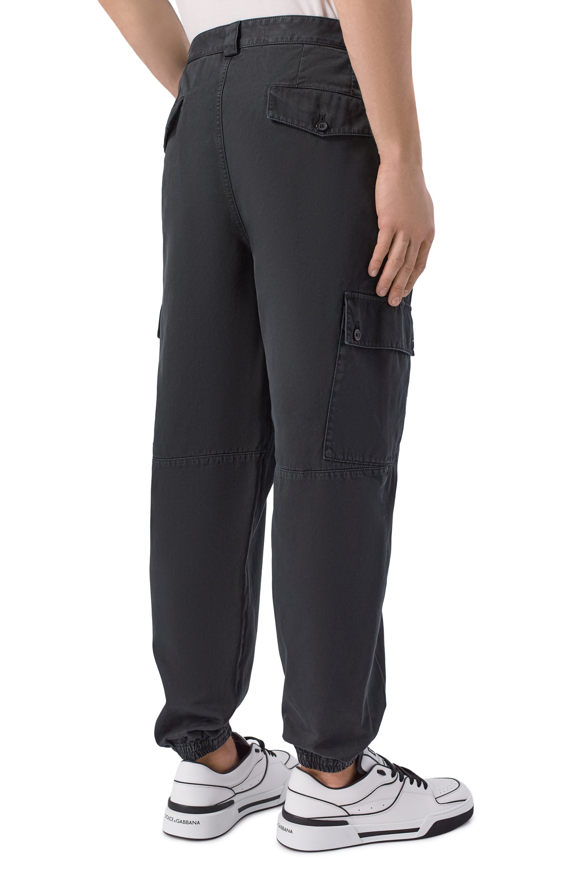 Хлопковые джоггеры DOLCE & GABBANA черного цвета по цене 139500 руб., арт. GV1VHT/G80V3, фото 4 Хлопковые джоггеры DOLCE & GABBANA, арт. GV1VHT/G80V3, фото 4