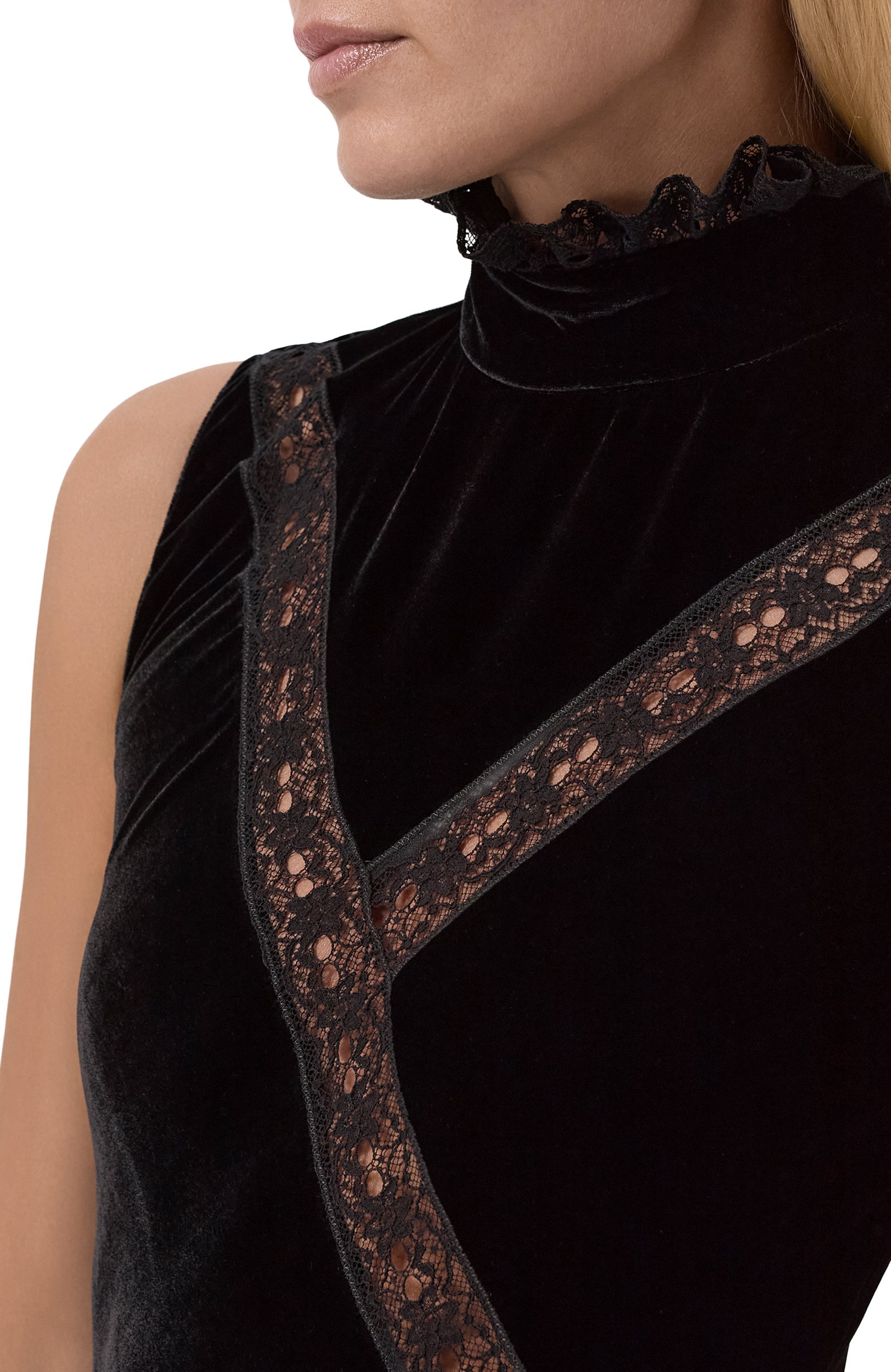 Бархатное платье ANN DEMEULEMEESTER черного цвета по цене 241500 руб., арт. B0014501/FA762, фото 4 Бархатное платье ANN DEMEULEMEESTER, арт. B0014501/FA762, фото 4