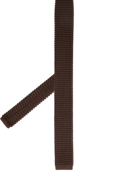 Шелковый вязаный галстук LANVIN коричневого цвета по цене 14350 руб., арт. 1990/TIE, фото 2 Шелковый вязаный галстук LANVIN, арт. 1990/TIE, фото 2
