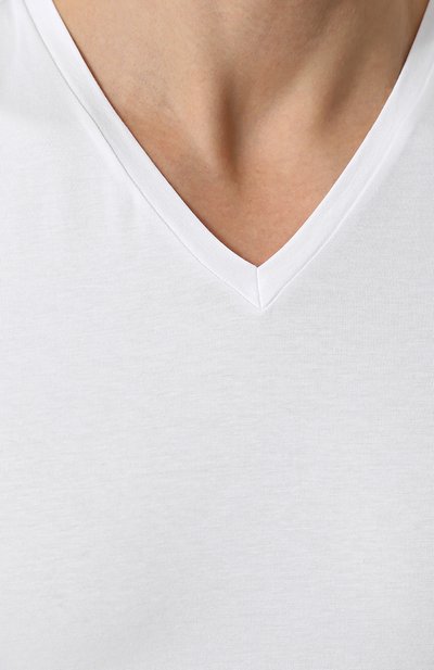 Футболка из смеси хлопка и вискозы с v-образным вырезом LA PERLA, арт. 0022507, фото 5