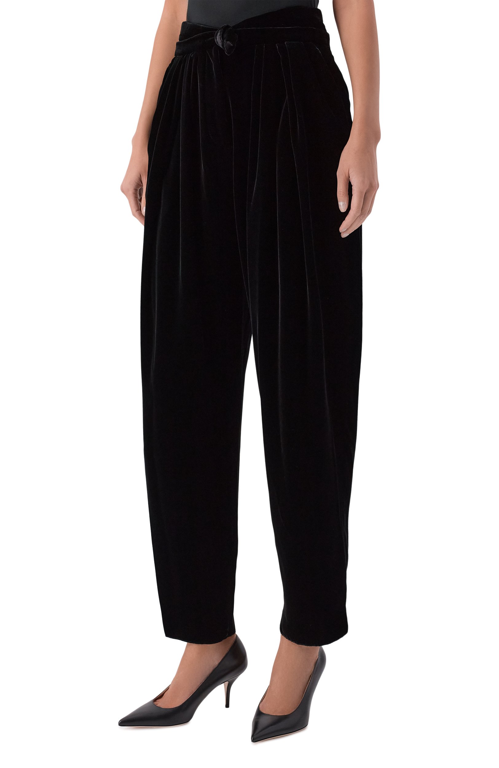 Брюки из вискозы и шелка GIORGIO ARMANI черного цвета по цене 358000 руб., арт. GW003470/TE10831, фото 3 Брюки из вискозы и шелка GIORGIO ARMANI, арт. GW003470/TE10831, фото 3