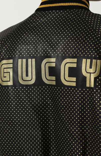Кожаный бомбер на молнии с принтом GUCCI, арт. 519556/XG641, фото 5