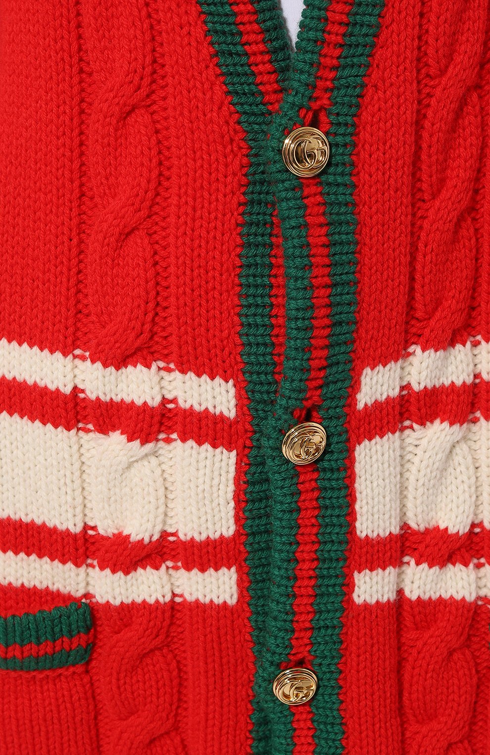 Шерстяной кардиган GUCCI красного цвета по цене 285120 руб., арт. 546079 XKAC1, фото 5 Шерстяной кардиган GUCCI, арт. 546079 XKAC1, фото 5