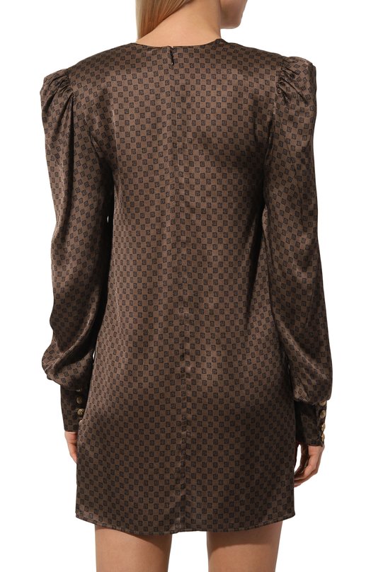 Платье из вискозы Balmain BF0R9081VD98 Коричневый  BF0R9081VD98 Фото 4