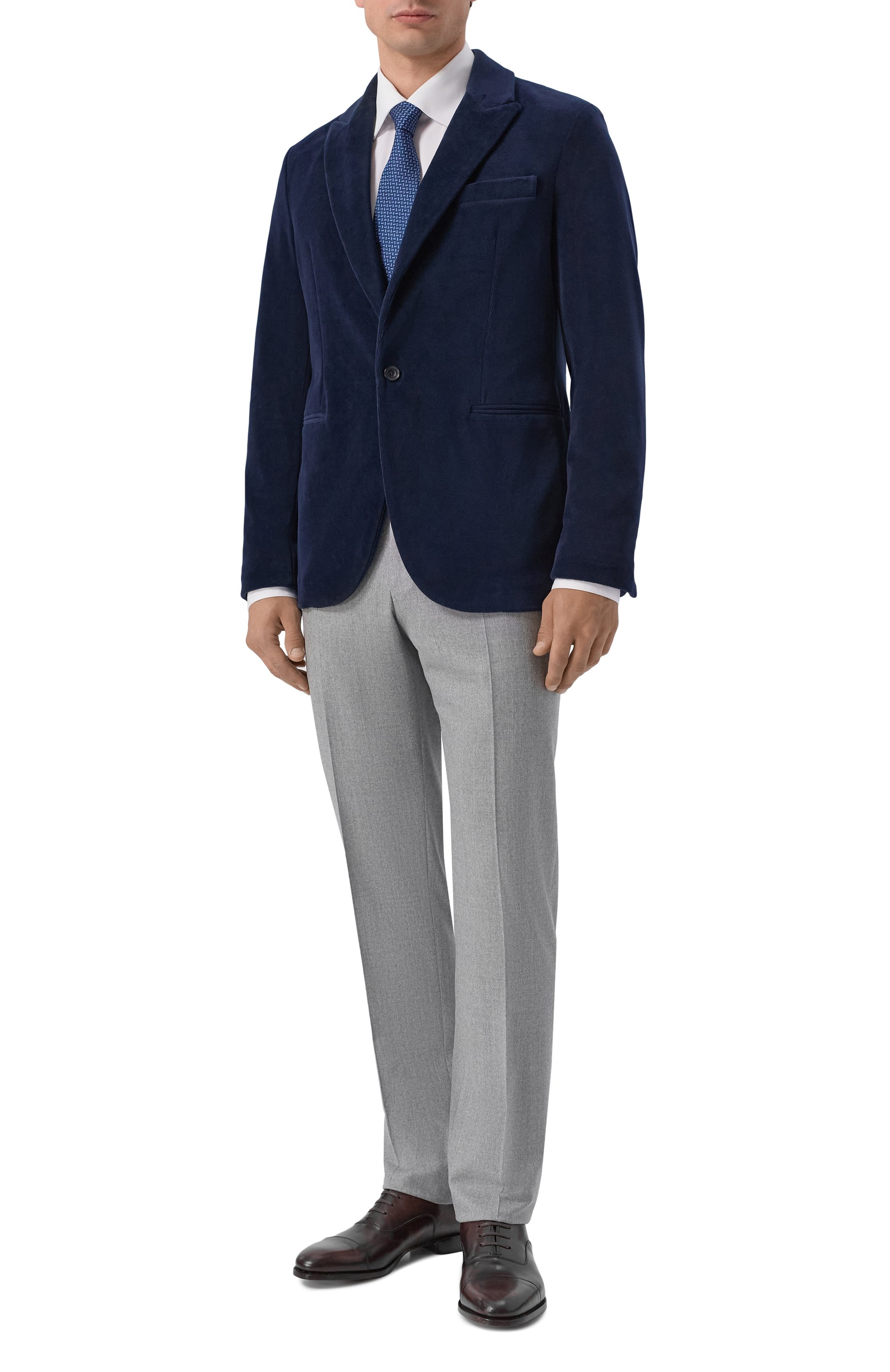 Шерстяные брюки CORNELIANI светло-серого цвета по цене 56450 руб., арт. 285B01/2A18111, фото 2 Шерстяные брюки CORNELIANI, арт. 285B01/2A18111, фото 2